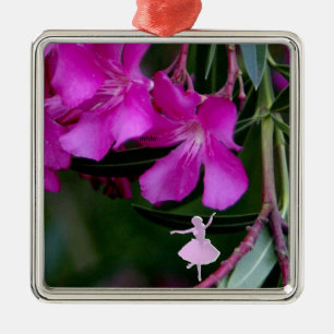 Ornamento De Metal Ornamento Láteo Rosa Oleander Shadow Fairy Metal