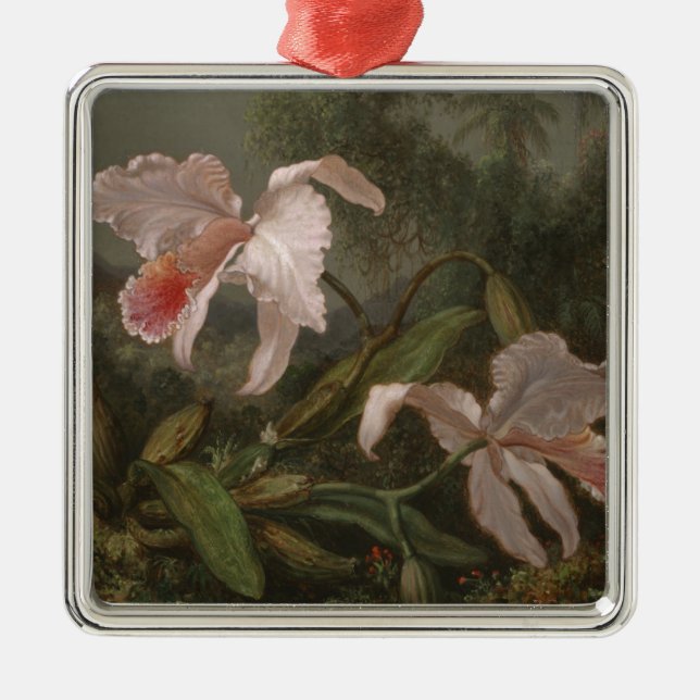 Ornamento De Metal Orquídeas e colibris da selva (Frente)