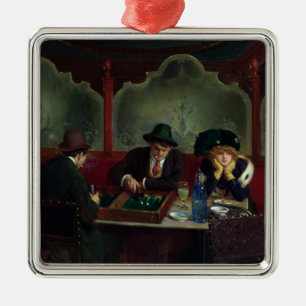 Ornamento De Metal Os jogadores da gamão