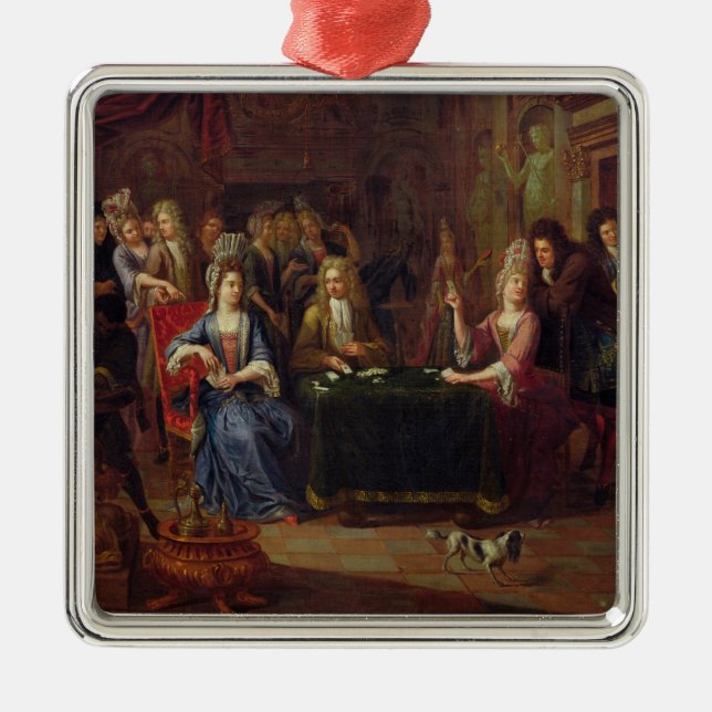 Ornamento De Metal Os jogadores de cartão, 1699 (Frente)