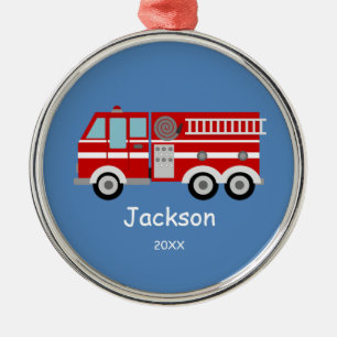 Ornamento De Metal Os miúdos personalizaram o Natal vermelho do carr