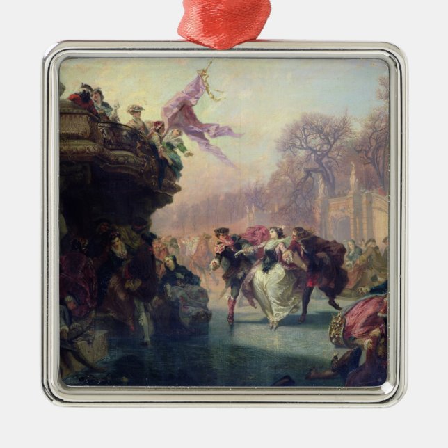 Ornamento De Metal Os patinadores (Frente)