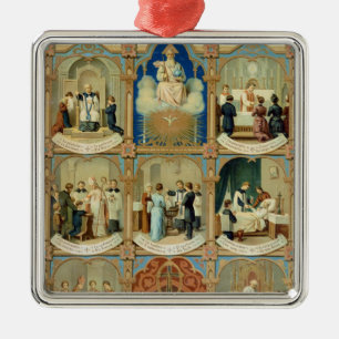Ornamento De Metal Os sete sacramentos