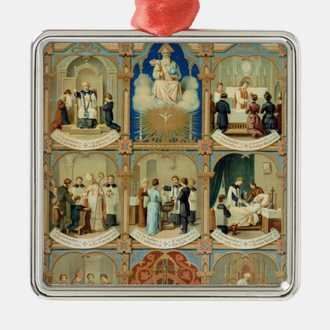 Ornamento De Metal Os sete sacramentos (Frente)