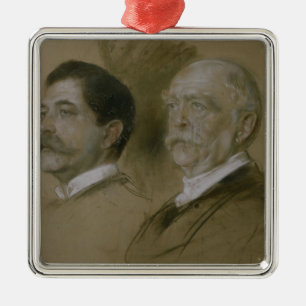 Ornamento De Metal Otto von Bismarck e seu filho Herbert