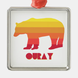 Ornamento De Metal Ouray Colorado Rainbow Bear