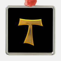 Ouro 3-D Olhar Franciscan Tau Cross