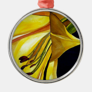 Ornamento De Metal Ouro Amarelo Esplendor Lily Arte original