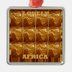 Ornamento De Metal Ouro Impressão do mapa africano maravilhoso