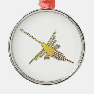 Ornamento De Metal Ouro Nazca Lines Hummingbird
