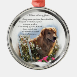 Ornamento De Metal Ouro Retriever Summer Garden