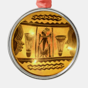 Ornamento De Metal Ouro Vermelho  Impressão