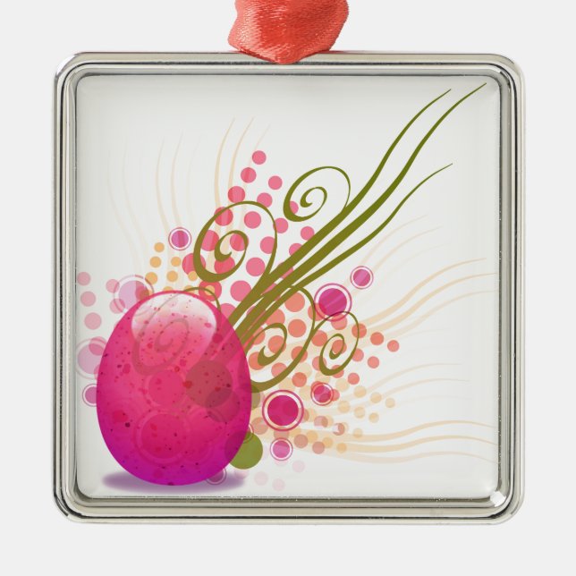 Ornamento De Metal Ovo de Páscoa (Frente)