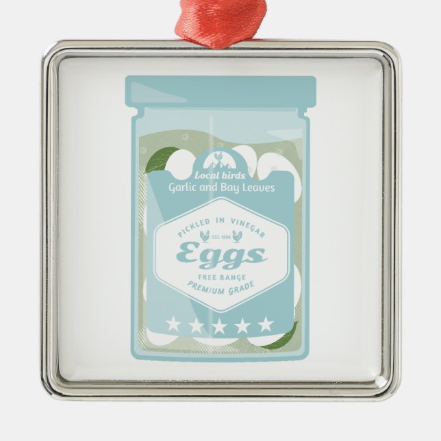 Ornamento De Metal Ovos em conserva (Frente)
