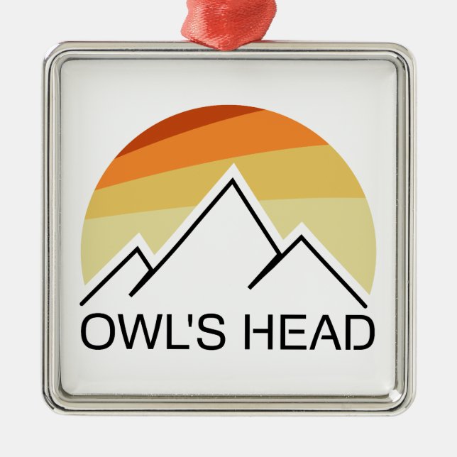 Ornamento De Metal Owl's Head New Hampshire Retro (Frente)