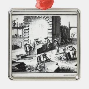 Ornamento De Metal P0Ň:canteiros no trabalho, gravado por Lucotte