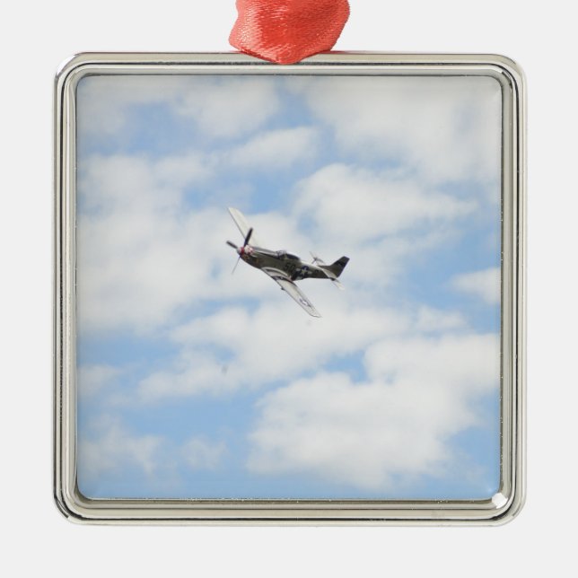 Ornamento De Metal P51 Mustang em Voo (Frente)