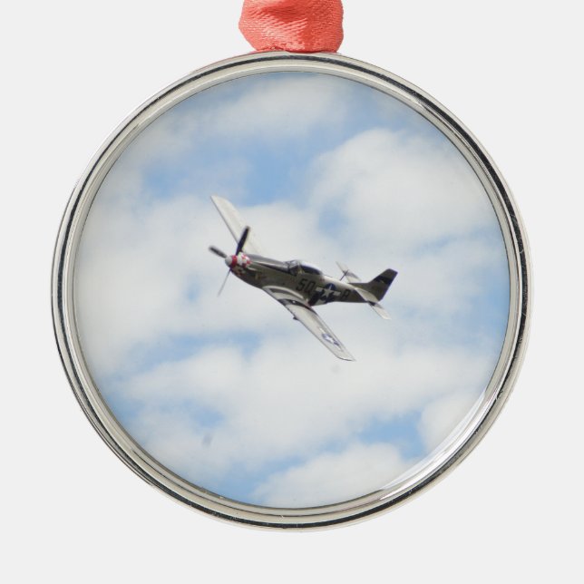 Ornamento De Metal P51 Mustang em Voo (Frente)