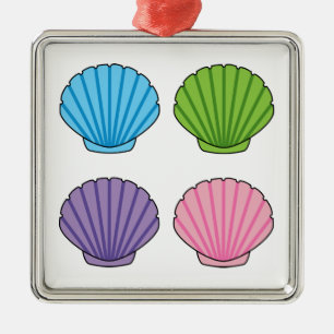 Ornamento De Metal Pacote de Seashell Colorido de Pastel