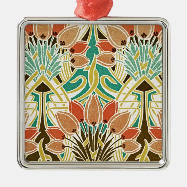 Ornamento De Metal Padrão Art Nouveau #11 (Frente)