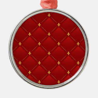 Ornamento De Metal padrão art nouveau vermelho e dourado