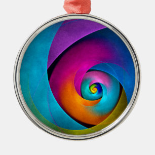 Ornamento De Metal Padrão Azul Cor-de-rosa Abstrato Floral Moderno #1