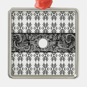 Ornamento De Metal Padrão branco clássico do Barroco para personali
