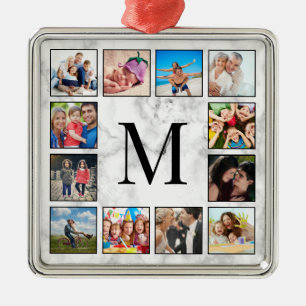 Ornamento De Metal Padrão Branco da Pedra Marble