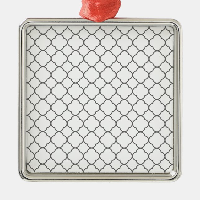Ornamento De Metal Padrão Clássico de Quatrefoil (Frente)