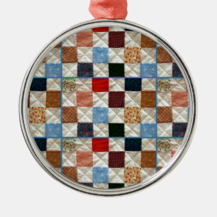 Ornamento De Metal Padrão colorido de quadrados de coloração