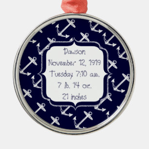 Ornamento De Metal Padrão de Âncora do Marinho náutico