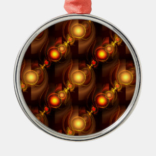 Ornamento De Metal Padrão de Arte Abstrata Boho Elegante Moderno Dour
