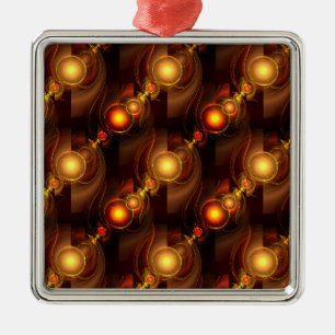 Ornamento De Metal Padrão de Arte Abstrata Elegante Boho Moderno Dour