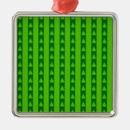 Ornamento De Metal Padrão de Árvore de Natal em Greve Verde