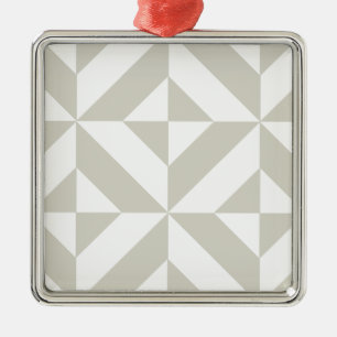 Ornamento De Metal Padrão de Cubo Geométrico Deco Cinza Médio