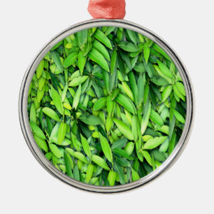 Ornamento De Metal Padrão de Folhas Verde Lush - Botânica da Natureza