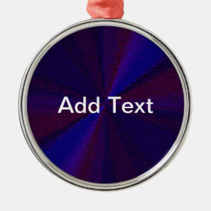 Ornamento De Metal Padrão de gradiente circular azul a roxo