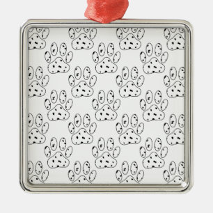 Ornamento De Metal Padrão de impressão da pata Dalmácia