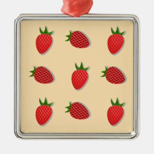 Ornamento De Metal Padrão de morango para boas vibrações no Verão de