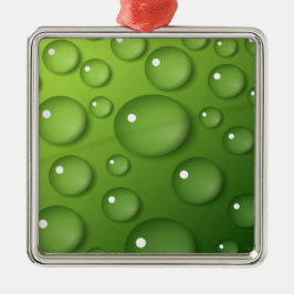 Ornamento De Metal Padrão de Raindrop Verde