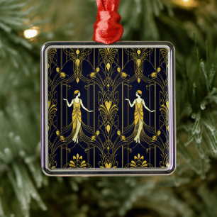 Ornamento De Metal Padrão decorativo dourado e preto Gabsy