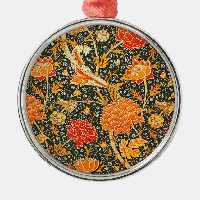 Ornamento De Metal Padrão Floral Vintage William Morris Cray (Frente)