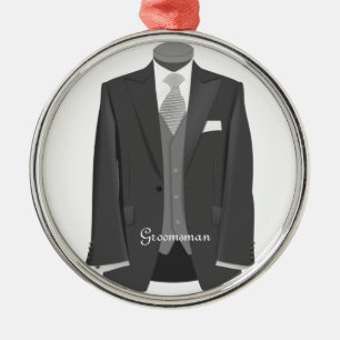 Ornamento De Metal Padrinho de casamento Tuxedo Suit Ornament de Nata