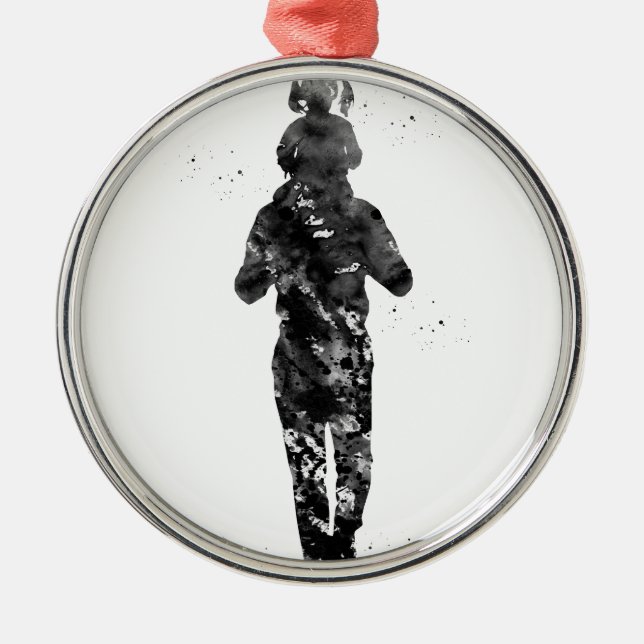 Ornamento De Metal Pai com filha (Frente)