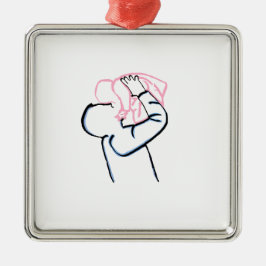 Ornamento De Metal Pai e filha.