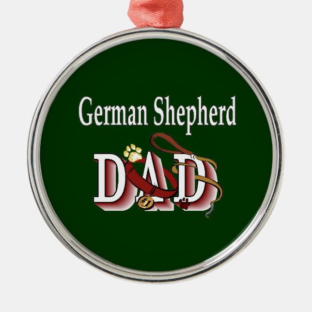 Ornamento De Metal Pai german shepherd (Frente)