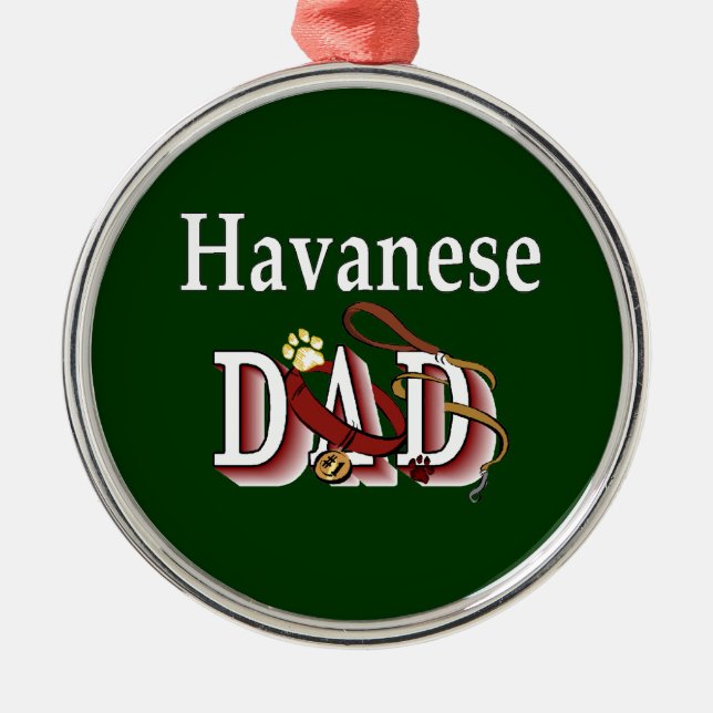 Ornamento De Metal Pai Havanês (Frente)