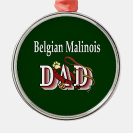 Ornamento De Metal Pai Malinois belga