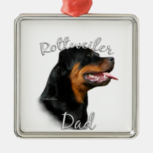 Ornamento De Metal Pai Rottweiler 2