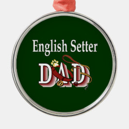 Ornamento De Metal Pai Setter Inglês